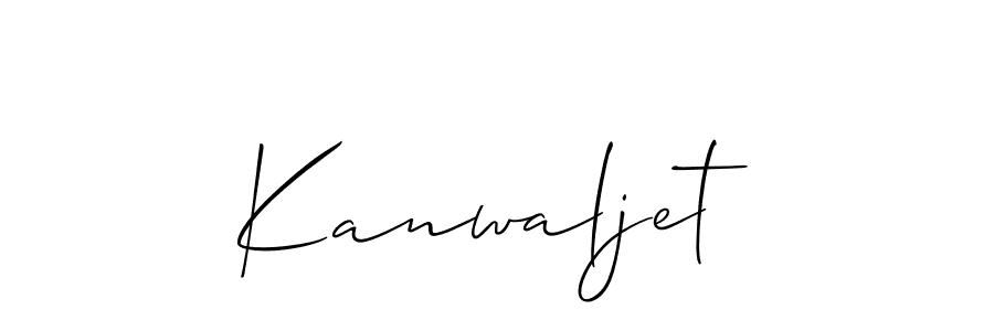 Design your own signature with our free online signature maker. With this signature software, you can create a handwritten (Allison_Script) signature for name Kanwaljet. Kanwaljet signature style 2 images and pictures png