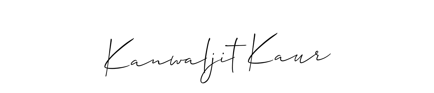 How to make Kanwaljit Kaur signature? Allison_Script is a professional autograph style. Create handwritten signature for Kanwaljit Kaur name. Kanwaljit Kaur signature style 2 images and pictures png