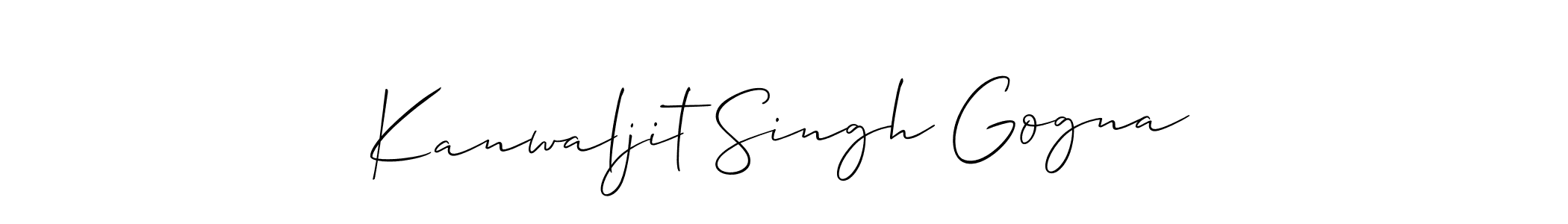 Make a short Kanwaljit Singh Gogna signature style. Manage your documents anywhere anytime using Allison_Script. Create and add eSignatures, submit forms, share and send files easily. Kanwaljit Singh Gogna signature style 2 images and pictures png