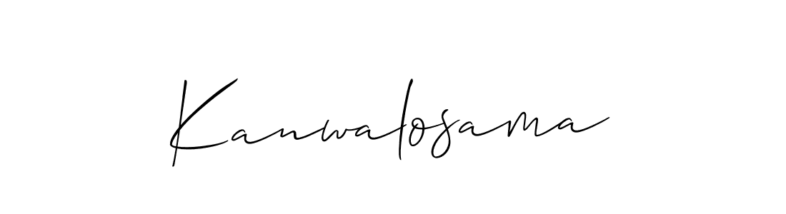 Use a signature maker to create a handwritten signature online. With this signature software, you can design (Allison_Script) your own signature for name Kanwalosama. Kanwalosama signature style 2 images and pictures png