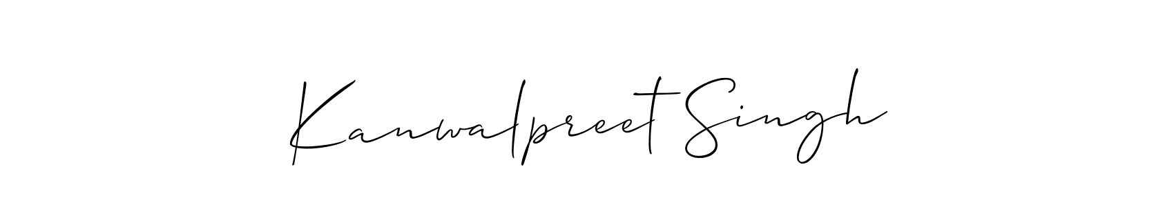 Allison_Script is a professional signature style that is perfect for those who want to add a touch of class to their signature. It is also a great choice for those who want to make their signature more unique. Get Kanwalpreet Singh name to fancy signature for free. Kanwalpreet Singh signature style 2 images and pictures png