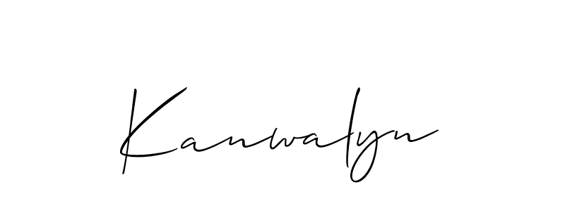 It looks lik you need a new signature style for name Kanwalyn. Design unique handwritten (Allison_Script) signature with our free signature maker in just a few clicks. Kanwalyn signature style 2 images and pictures png