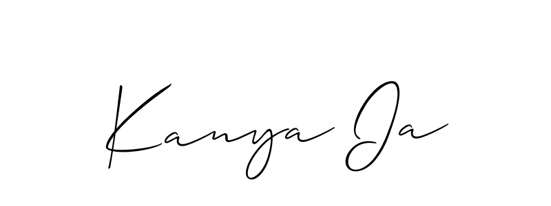 How to make Kanya Ia name signature. Use Allison_Script style for creating short signs online. This is the latest handwritten sign. Kanya Ia signature style 2 images and pictures png