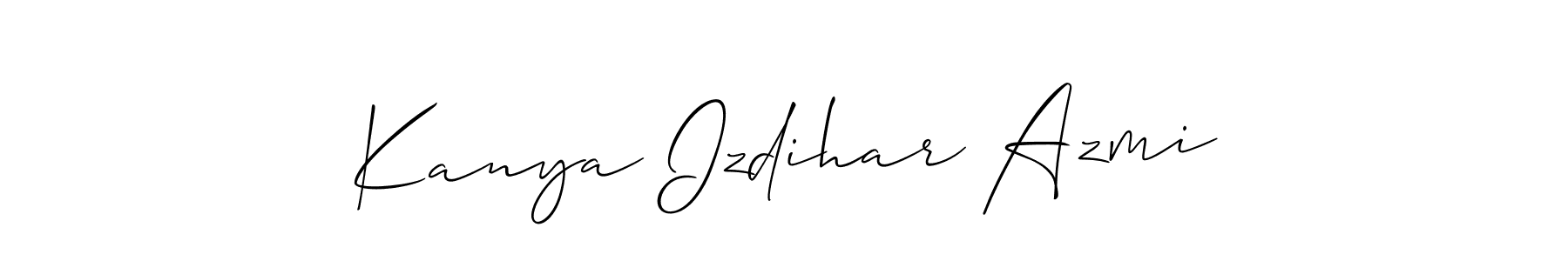 Also You can easily find your signature by using the search form. We will create Kanya Izdihar Azmi name handwritten signature images for you free of cost using Allison_Script sign style. Kanya Izdihar Azmi signature style 2 images and pictures png