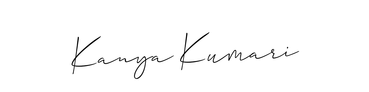 Create a beautiful signature design for name Kanya Kumari. With this signature (Allison_Script) fonts, you can make a handwritten signature for free. Kanya Kumari signature style 2 images and pictures png