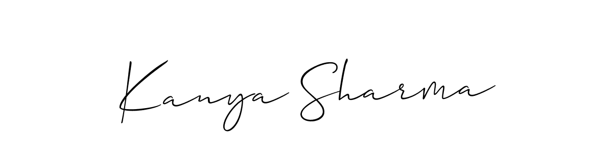 The best way (Allison_Script) to make a short signature is to pick only two or three words in your name. The name Kanya Sharma include a total of six letters. For converting this name. Kanya Sharma signature style 2 images and pictures png