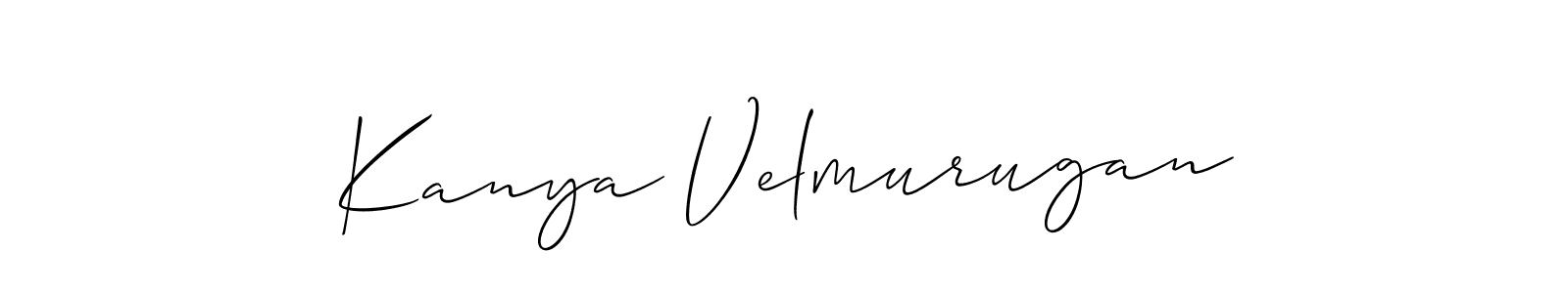 Design your own signature with our free online signature maker. With this signature software, you can create a handwritten (Allison_Script) signature for name Kanya Velmurugan. Kanya Velmurugan signature style 2 images and pictures png