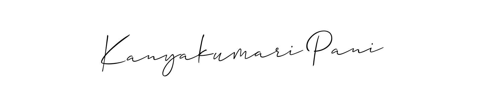 Use a signature maker to create a handwritten signature online. With this signature software, you can design (Allison_Script) your own signature for name Kanyakumari Pani. Kanyakumari Pani signature style 2 images and pictures png