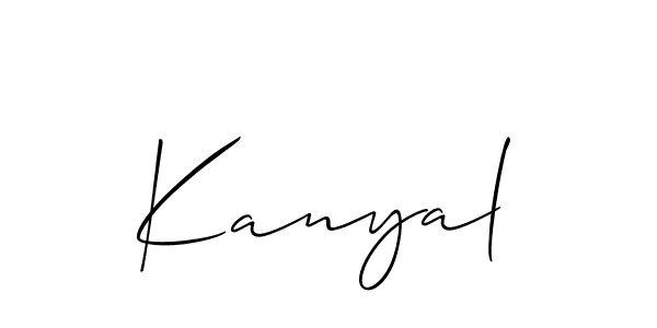 Make a beautiful signature design for name Kanyal. With this signature (Allison_Script) style, you can create a handwritten signature for free. Kanyal signature style 2 images and pictures png