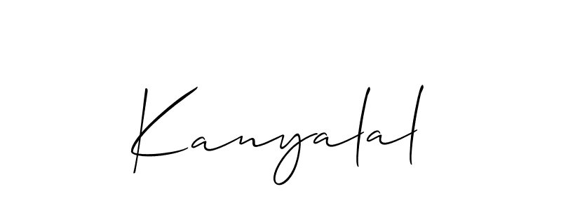 Make a beautiful signature design for name Kanyalal. With this signature (Allison_Script) style, you can create a handwritten signature for free. Kanyalal signature style 2 images and pictures png