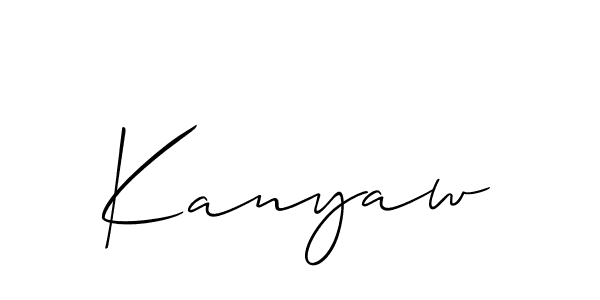 It looks lik you need a new signature style for name Kanyaw. Design unique handwritten (Allison_Script) signature with our free signature maker in just a few clicks. Kanyaw signature style 2 images and pictures png