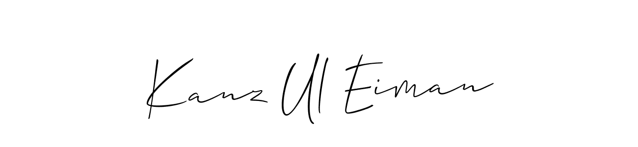 How to Draw Kanz Ul Eiman signature style? Allison_Script is a latest design signature styles for name Kanz Ul Eiman. Kanz Ul Eiman signature style 2 images and pictures png