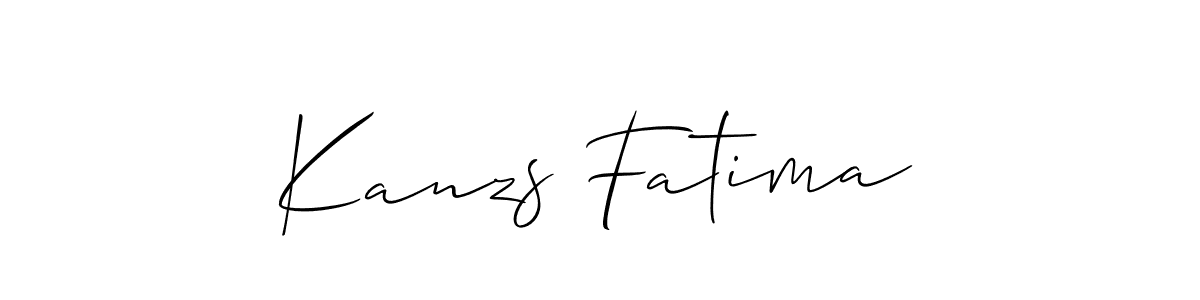 How to make Kanzs Fatima signature? Allison_Script is a professional autograph style. Create handwritten signature for Kanzs Fatima name. Kanzs Fatima signature style 2 images and pictures png