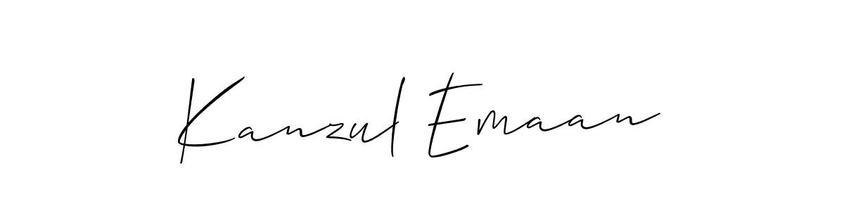 How to make Kanzul Emaan name signature. Use Allison_Script style for creating short signs online. This is the latest handwritten sign. Kanzul Emaan signature style 2 images and pictures png