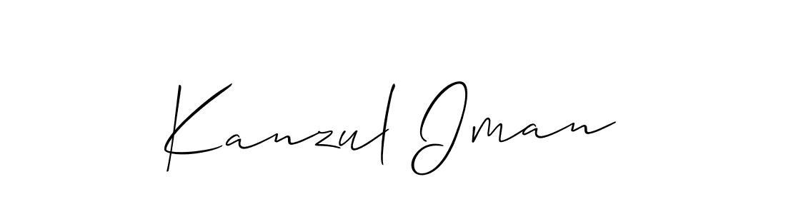 Also You can easily find your signature by using the search form. We will create Kanzul Iman name handwritten signature images for you free of cost using Allison_Script sign style. Kanzul Iman signature style 2 images and pictures png