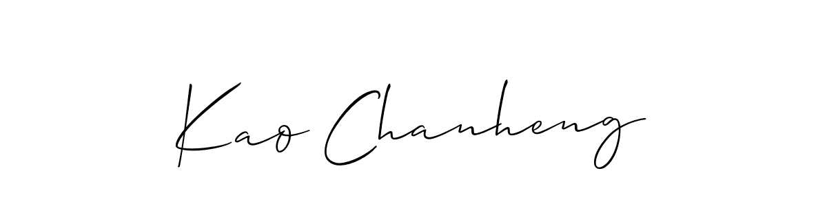 if you are searching for the best signature style for your name Kao Chanheng. so please give up your signature search. here we have designed multiple signature styles  using Allison_Script. Kao Chanheng signature style 2 images and pictures png