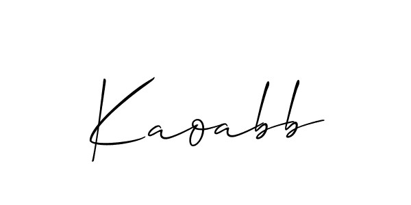 Once you've used our free online signature maker to create your best signature Allison_Script style, it's time to enjoy all of the benefits that Kaoabb name signing documents. Kaoabb signature style 2 images and pictures png