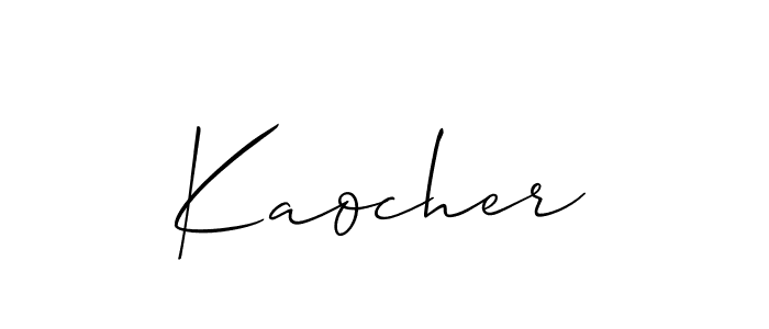 Create a beautiful signature design for name Kaocher. With this signature (Allison_Script) fonts, you can make a handwritten signature for free. Kaocher signature style 2 images and pictures png