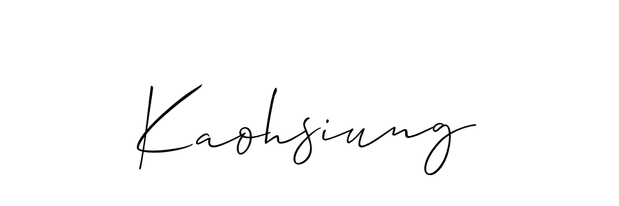 Make a beautiful signature design for name Kaohsiung. With this signature (Allison_Script) style, you can create a handwritten signature for free. Kaohsiung signature style 2 images and pictures png