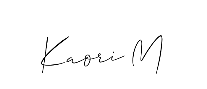 Also You can easily find your signature by using the search form. We will create Kaori M name handwritten signature images for you free of cost using Allison_Script sign style. Kaori M signature style 2 images and pictures png