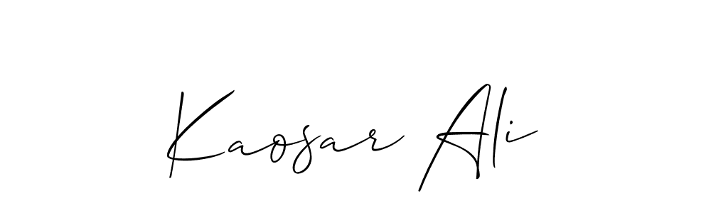 How to Draw Kaosar Ali signature style? Allison_Script is a latest design signature styles for name Kaosar Ali. Kaosar Ali signature style 2 images and pictures png