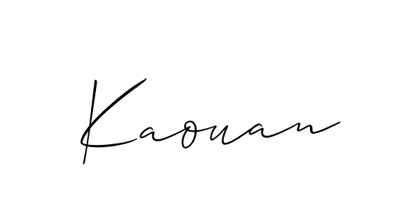 Similarly Allison_Script is the best handwritten signature design. Signature creator online .You can use it as an online autograph creator for name Kaouan. Kaouan signature style 2 images and pictures png