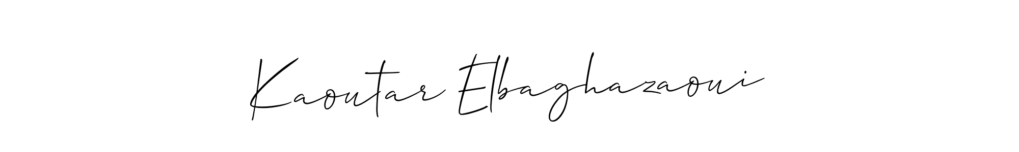 It looks lik you need a new signature style for name Kaoutar Elbaghazaoui. Design unique handwritten (Allison_Script) signature with our free signature maker in just a few clicks. Kaoutar Elbaghazaoui signature style 2 images and pictures png