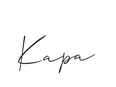 Create a beautiful signature design for name Kapa. With this signature (Allison_Script) fonts, you can make a handwritten signature for free. Kapa signature style 2 images and pictures png