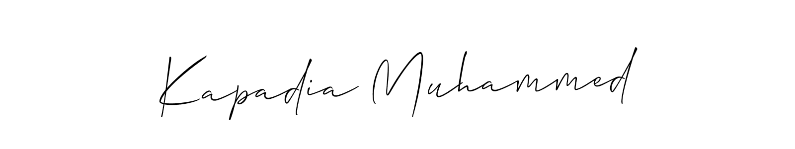 Design your own signature with our free online signature maker. With this signature software, you can create a handwritten (Allison_Script) signature for name Kapadia Muhammed. Kapadia Muhammed signature style 2 images and pictures png