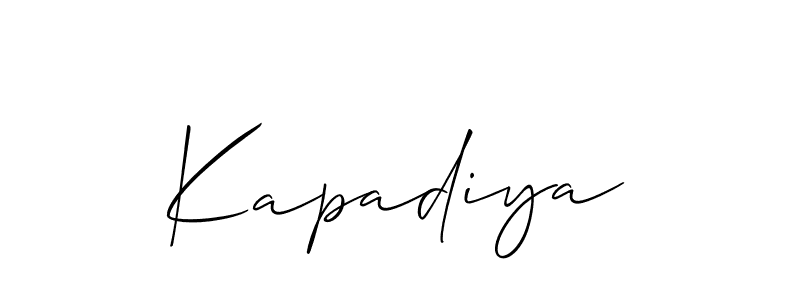 Similarly Allison_Script is the best handwritten signature design. Signature creator online .You can use it as an online autograph creator for name Kapadiya. Kapadiya signature style 2 images and pictures png