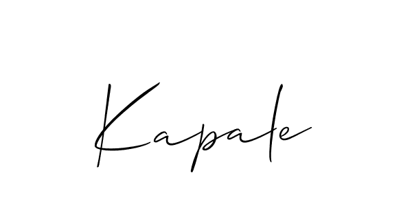 Use a signature maker to create a handwritten signature online. With this signature software, you can design (Allison_Script) your own signature for name Kapale. Kapale signature style 2 images and pictures png