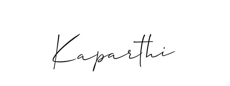 How to make Kaparthi name signature. Use Allison_Script style for creating short signs online. This is the latest handwritten sign. Kaparthi signature style 2 images and pictures png