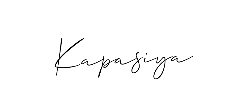 Use a signature maker to create a handwritten signature online. With this signature software, you can design (Allison_Script) your own signature for name Kapasiya. Kapasiya signature style 2 images and pictures png