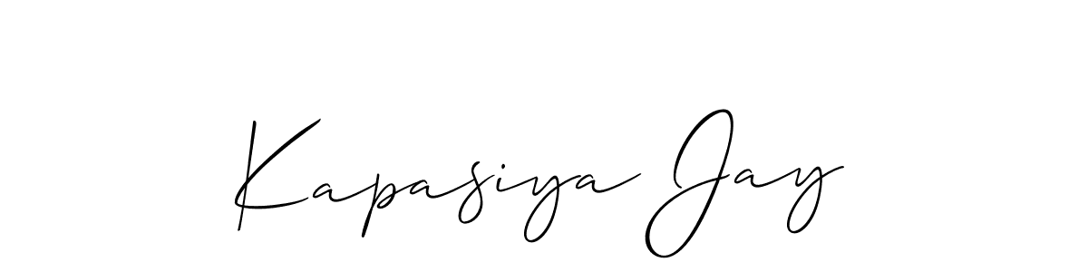 Also we have Kapasiya Jay name is the best signature style. Create professional handwritten signature collection using Allison_Script autograph style. Kapasiya Jay signature style 2 images and pictures png