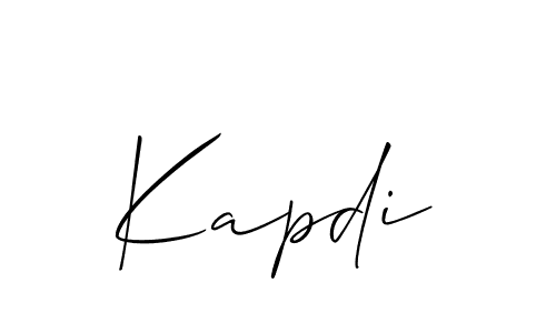 Make a beautiful signature design for name Kapdi. With this signature (Allison_Script) style, you can create a handwritten signature for free. Kapdi signature style 2 images and pictures png