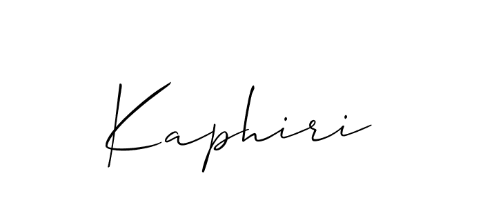 Use a signature maker to create a handwritten signature online. With this signature software, you can design (Allison_Script) your own signature for name Kaphiri. Kaphiri signature style 2 images and pictures png