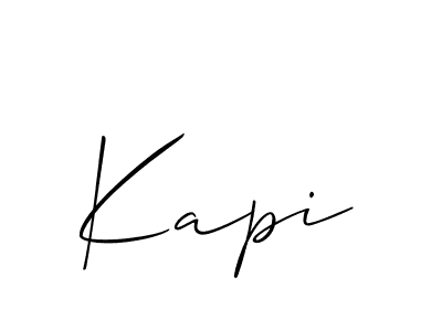 Create a beautiful signature design for name Kapi. With this signature (Allison_Script) fonts, you can make a handwritten signature for free. Kapi signature style 2 images and pictures png