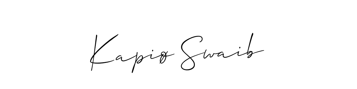 How to Draw Kapiø Swaib signature style? Allison_Script is a latest design signature styles for name Kapiø Swaib. Kapiø Swaib signature style 2 images and pictures png