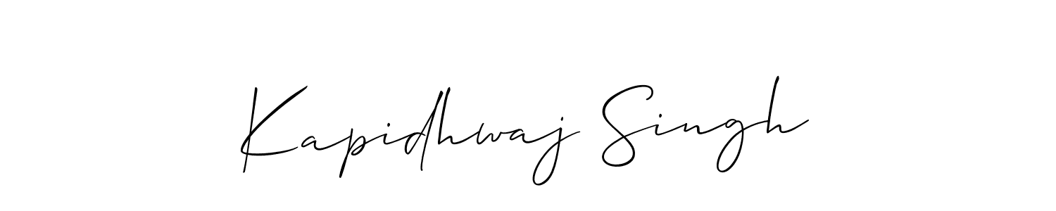 Allison_Script is a professional signature style that is perfect for those who want to add a touch of class to their signature. It is also a great choice for those who want to make their signature more unique. Get Kapidhwaj Singh name to fancy signature for free. Kapidhwaj Singh signature style 2 images and pictures png