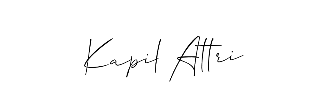 Make a short Kapil Attri signature style. Manage your documents anywhere anytime using Allison_Script. Create and add eSignatures, submit forms, share and send files easily. Kapil Attri signature style 2 images and pictures png