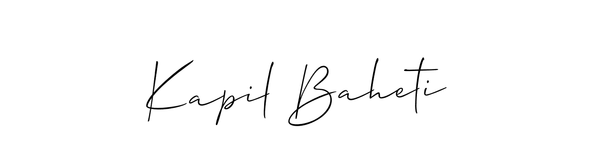 Make a short Kapil Baheti signature style. Manage your documents anywhere anytime using Allison_Script. Create and add eSignatures, submit forms, share and send files easily. Kapil Baheti signature style 2 images and pictures png