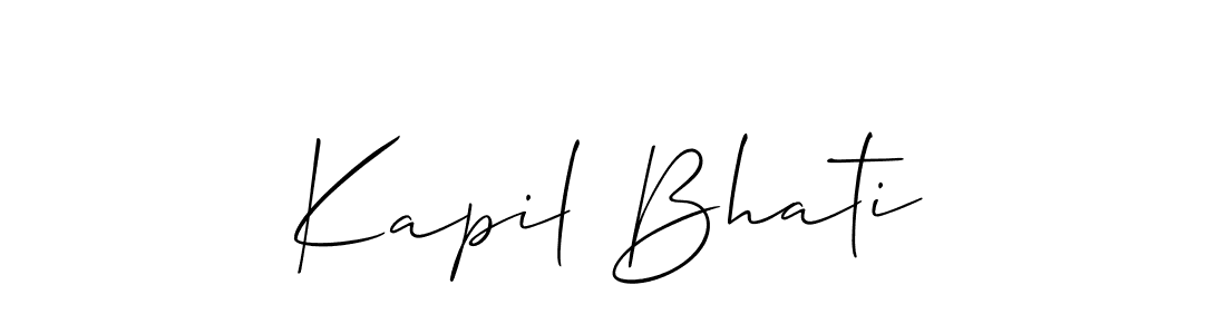 Design your own signature with our free online signature maker. With this signature software, you can create a handwritten (Allison_Script) signature for name Kapil Bhati. Kapil Bhati signature style 2 images and pictures png