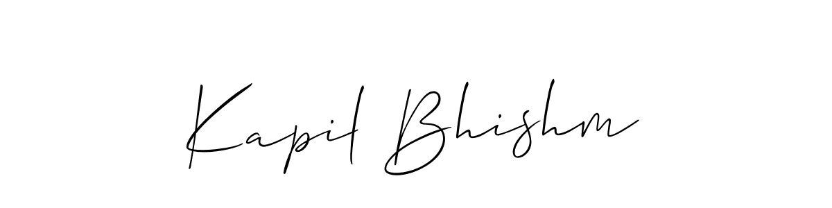 Allison_Script is a professional signature style that is perfect for those who want to add a touch of class to their signature. It is also a great choice for those who want to make their signature more unique. Get Kapil Bhishm name to fancy signature for free. Kapil Bhishm signature style 2 images and pictures png