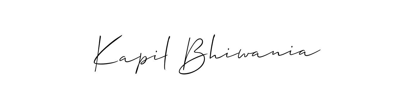 This is the best signature style for the Kapil Bhiwania name. Also you like these signature font (Allison_Script). Mix name signature. Kapil Bhiwania signature style 2 images and pictures png
