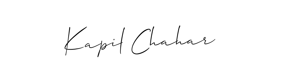 Make a beautiful signature design for name Kapil Chahar. With this signature (Allison_Script) style, you can create a handwritten signature for free. Kapil Chahar signature style 2 images and pictures png