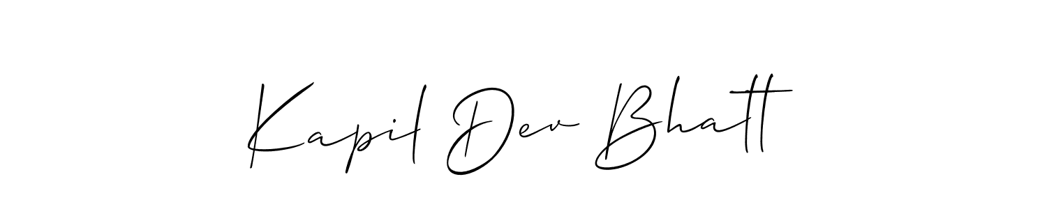 Similarly Allison_Script is the best handwritten signature design. Signature creator online .You can use it as an online autograph creator for name Kapil Dev Bhatt. Kapil Dev Bhatt signature style 2 images and pictures png