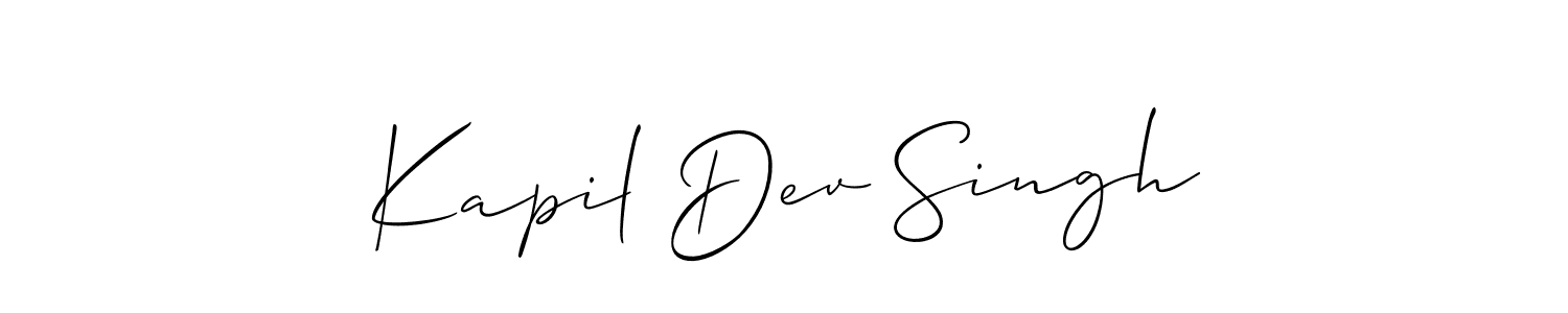 Use a signature maker to create a handwritten signature online. With this signature software, you can design (Allison_Script) your own signature for name Kapil Dev Singh. Kapil Dev Singh signature style 2 images and pictures png