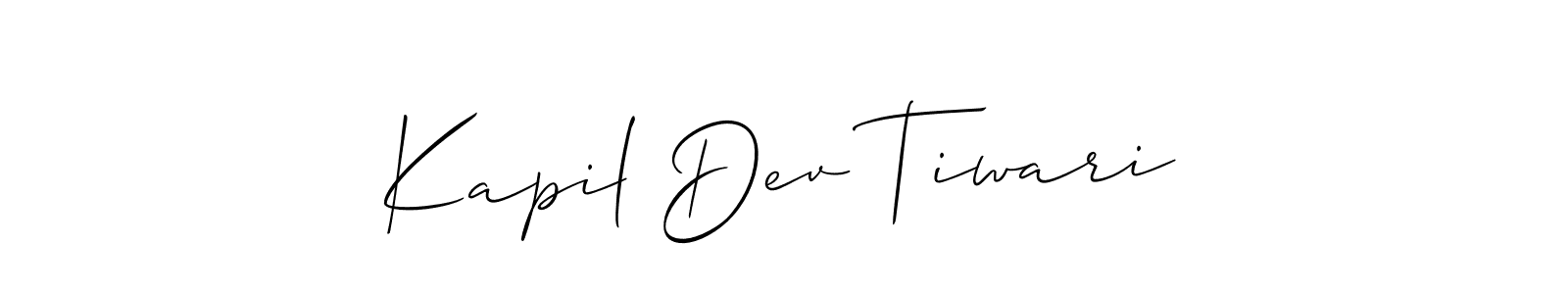 Create a beautiful signature design for name Kapil Dev Tiwari. With this signature (Allison_Script) fonts, you can make a handwritten signature for free. Kapil Dev Tiwari signature style 2 images and pictures png