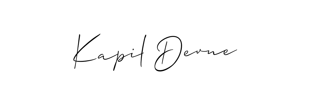 You should practise on your own different ways (Allison_Script) to write your name (Kapil Devne) in signature. don't let someone else do it for you. Kapil Devne signature style 2 images and pictures png