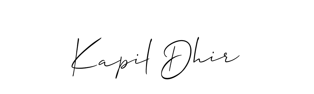 Make a short Kapil Dhir signature style. Manage your documents anywhere anytime using Allison_Script. Create and add eSignatures, submit forms, share and send files easily. Kapil Dhir signature style 2 images and pictures png